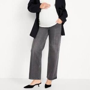 Old Navy Maternity Extra High-Waisted Full-Panel Wide-Leg Jeans